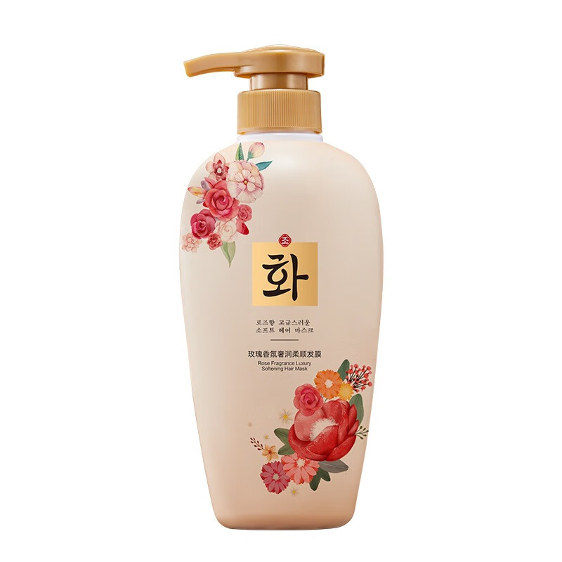 韩芬贵妇洗护套装滋润保湿氨基酸洗发水香水沐浴露身体乳发膜 玫瑰香氛奢润柔顺发膜500ml