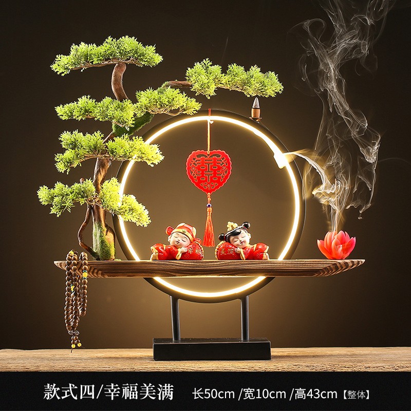 新婚结婚礼物送新人 创意闺蜜实用高档端倒流香香薰摆件创意台灯客厅