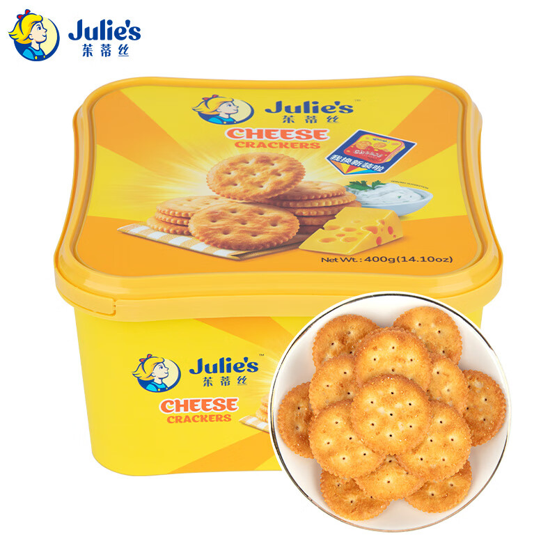 茱蒂丝（Julie&#039;s）马来西亚进口特脆乳酪饼干咸味休闲零食早餐400克/盒