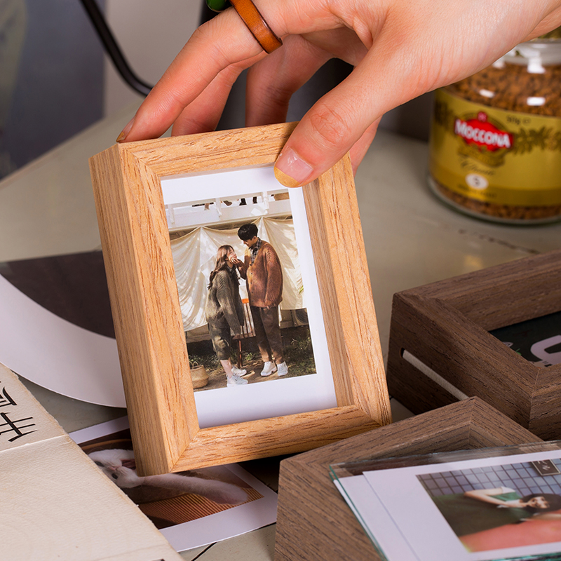 拍立得相框三寸照片相框小型可堆叠mini桌摆复古可爱追星生日礼物