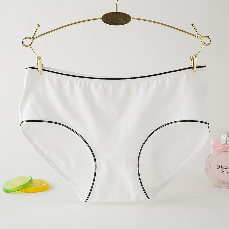 【好品质少女内裤】5/10条白色中低腰三角内裤简约少女棉质面料纯色