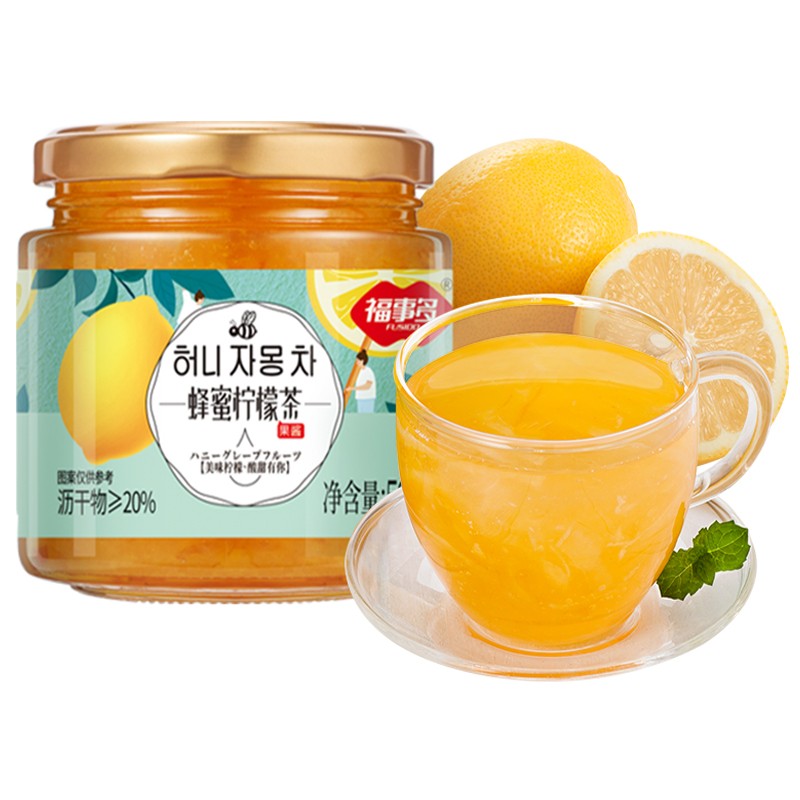 福事多 蜂蜜柠檬茶500g 韩国风味蜜炼酱水果茶维vc冲饮品送礼礼品