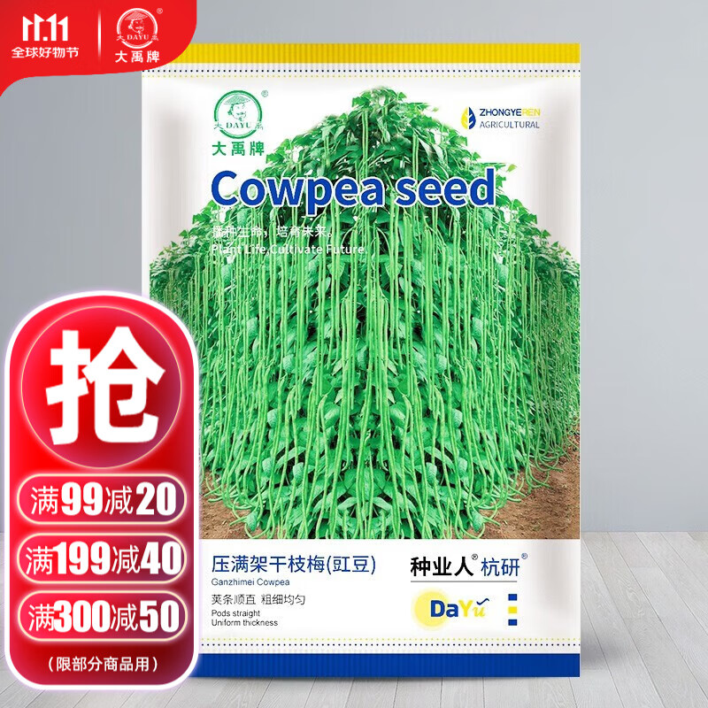 压满架干枝梅豇豆角种子10gx3袋