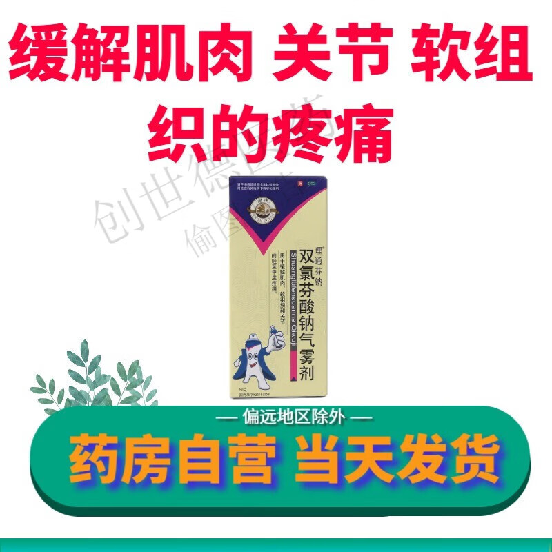 南洋理通 双氯芬酸钠气雾剂 60g 肌肉扭伤拉伤骨关节炎疼痛腰背损伤痛