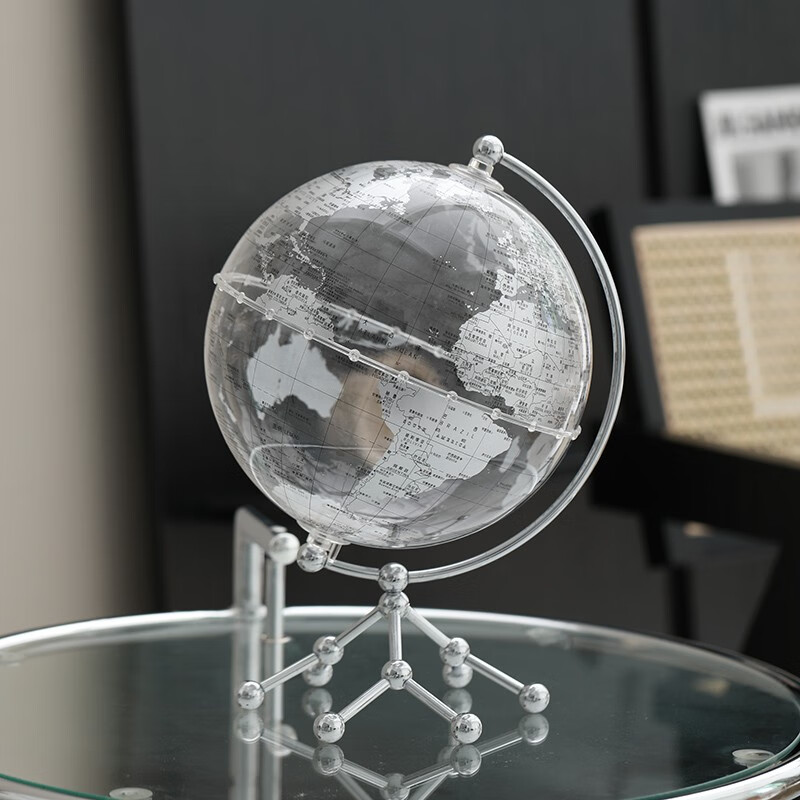 创意透明地球仪摆件家居饰品高档轻奢客厅酒柜书房办公室桌面摆设
