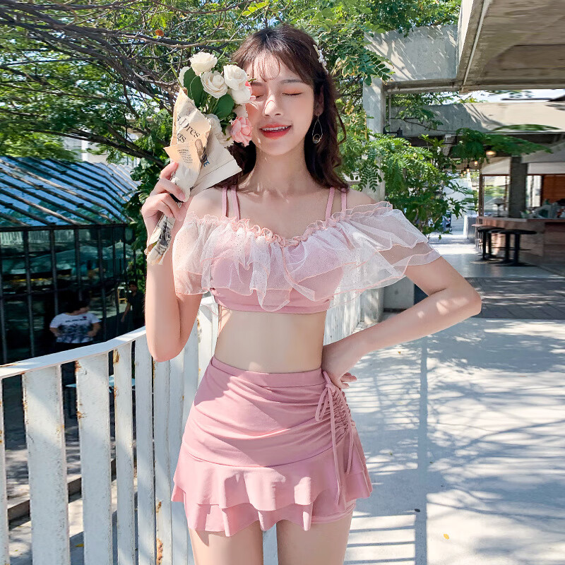 南极人（Nanjiren）泳衣防晒甜美少女分体聚拢显瘦裙式两件套游泳衣女士度假温泉泳装高性价比高么？
