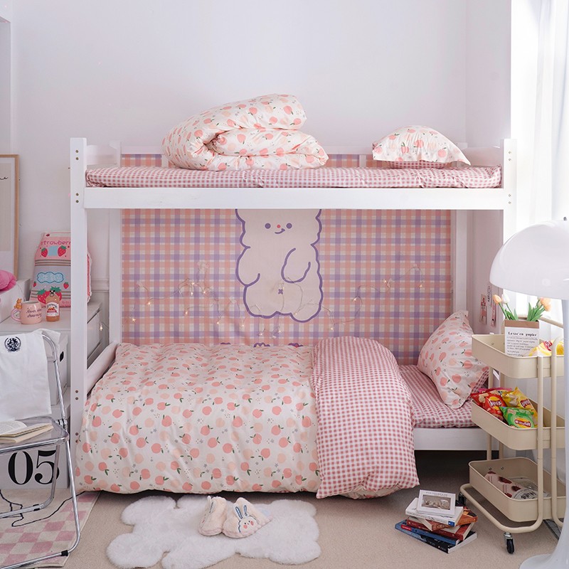 生宿舍三件套床上用品纯棉床铺单人被褥套装六件套床单被套 一见钟情