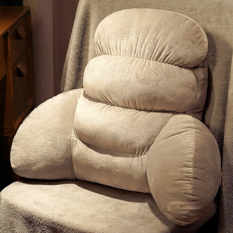 澳颜莱老板椅腰靠 办公室座椅腰靠沙发抱枕靠枕腰垫久 灰色胖胖腰靠