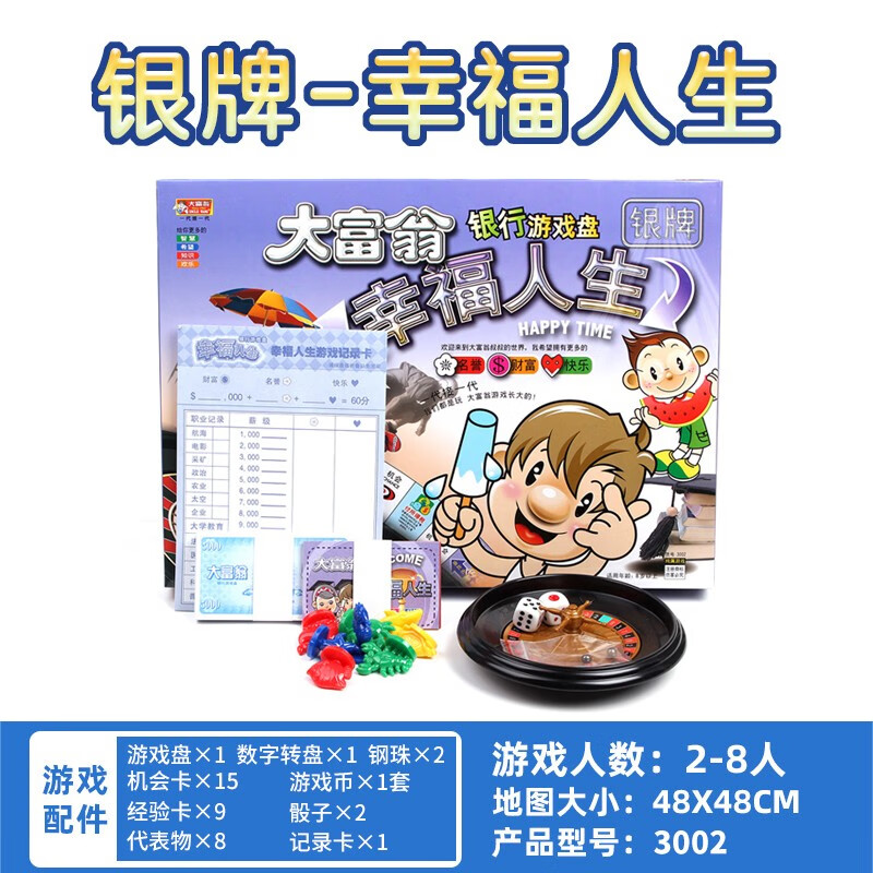 游戏棋牌桌游模拟经营强手棋娱乐儿童节礼物 大富翁幸福人生(银牌)