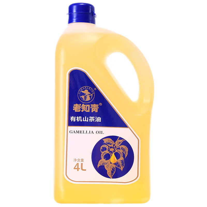 老知青 有机野生油茶籽油4L 压榨一级食用油适用孕妇宝宝 有机野生油茶籽油 4L
