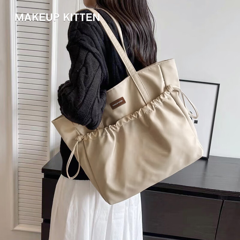 MAKEUP KITTEN包包女包2026新款单肩包通勤包品牌托特包38女神节生日礼物送女友 卡其色妇女节礼物