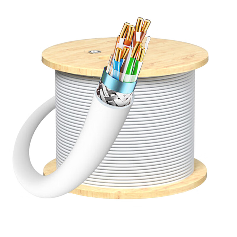 海康威视 六类/超六类网线 CAT6千兆6A类万兆低烟无卤网线无氧铜芯双绞线 六类双屏蔽白色ZC6PF-W/LS(305米)