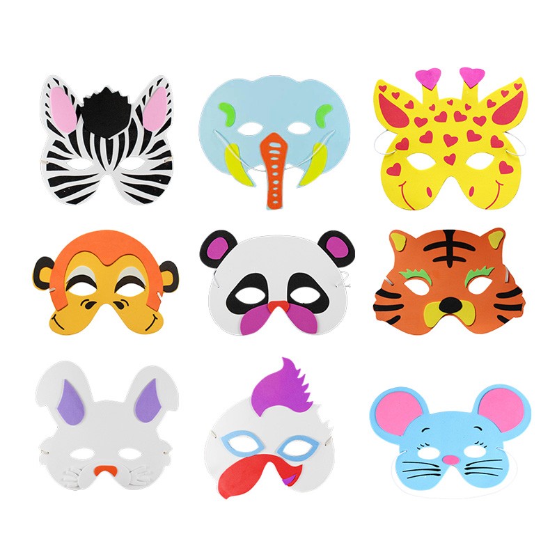 化装舞会创意面具 幼儿园小朋友角色区材料游戏童话表演可爱动物头饰