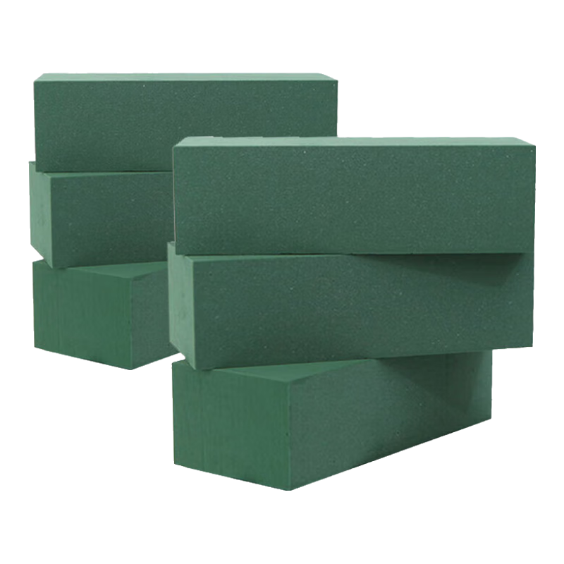 德沃多肥料鮮花插花泥綠色*18塊園藝用品花籃泡沫花泥鮮花泥干花泥吸水海綿