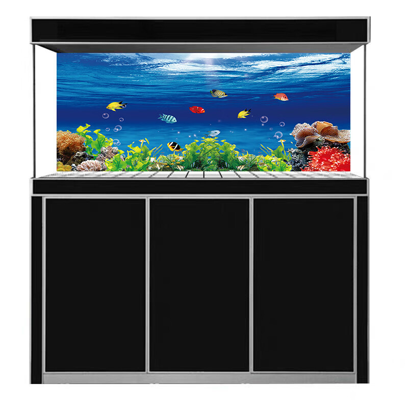 创京懿选鱼缸背景海底5d高清背景图鱼缸背景贴纸高清图定制新款立体画