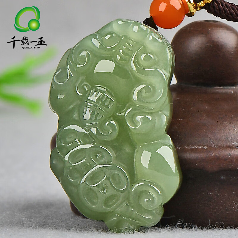 千载一玉和田玉貔貅吊坠男女款貔貅玉坠 赠亲朋好友 寓意财缘相守通达顺遂 款十【三钱貔貅】QZM5528i