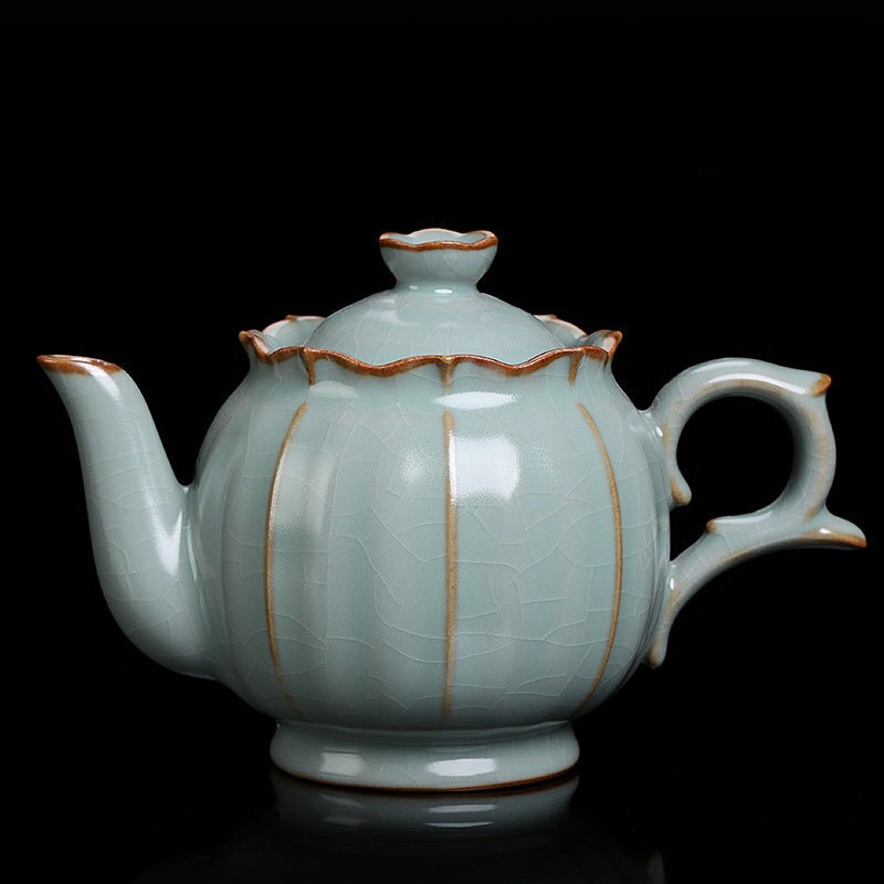 皇家雅致 天青色茶壶汝窑茶具开片大茶壶泡茶壶单壶陶瓷 功夫茶壶
