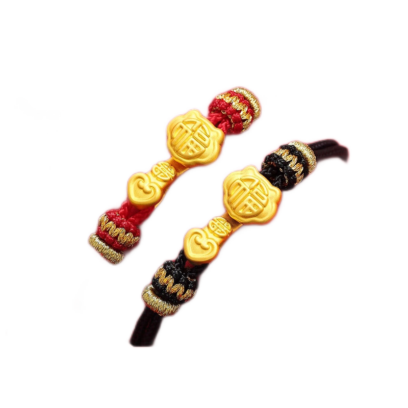 周六福（ZLF）999硬金如意手链女转运珠金如意手串情侣款情人节礼物如意