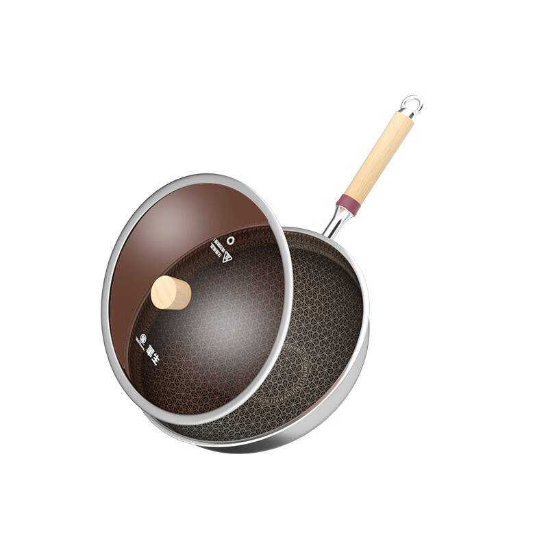 【新款】华生炒锅316华生316不锈钢炒锅锅具不粘锅少油烟电磁炉燃气灶