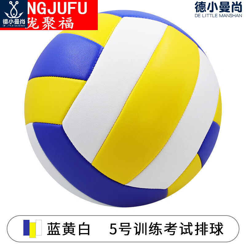 德小【中考专用排球】5号排球中考用小学生儿童训练专用初中生幼儿园儿童家用健身器材体育用品  dx 蓝黄白5#防爆好球 单球无配件