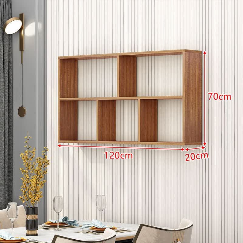 朵貌酒架客厅家用酒柜厨房餐厅墙体置物架墙上展示架多层悬挂 【二层】长120高70深20 浅胡桃【环保板材】