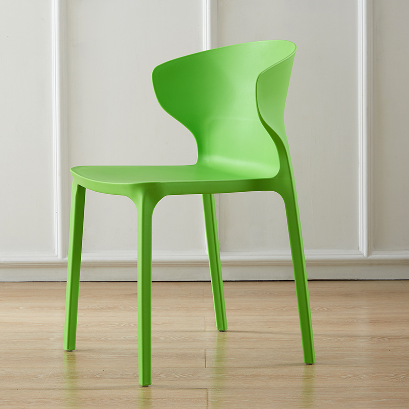 哩扑剌休闲椅加厚靠背椅子办公椅现代简约餐椅家用椅子塑料椅 果绿色