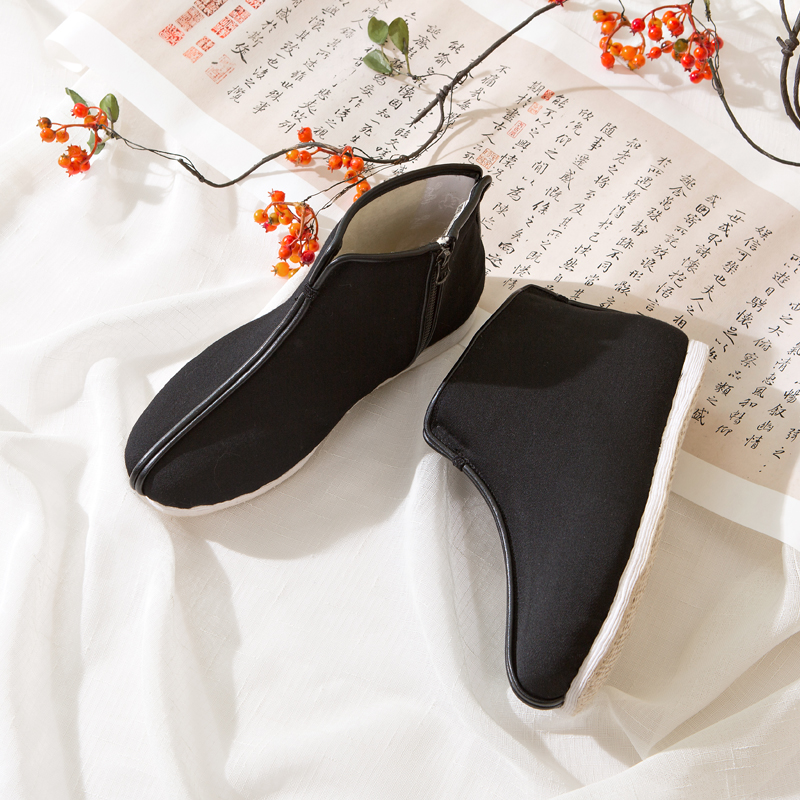 内联升 棉鞋情侣款鞋子男鞋高帮手工千层底布鞋礼安棉男靴 8167a/8681