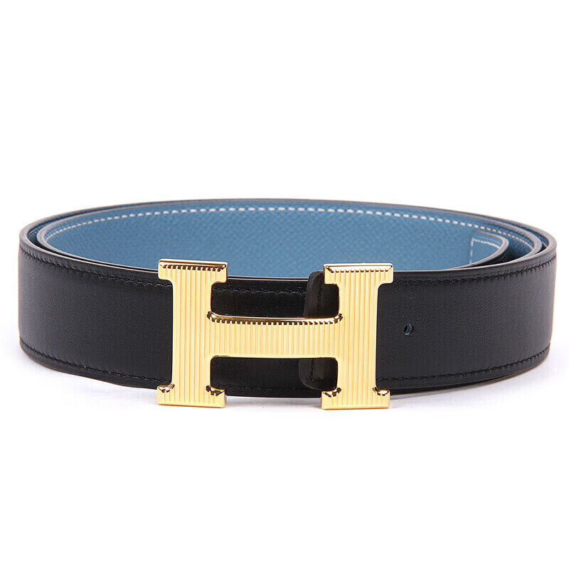 爱马仕(hermes)腰带男金h扣皮带竖条纹荔枝 85码(适合2.2-2.