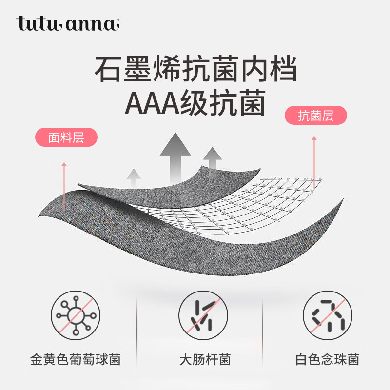 tutuanna内裤 女卡通舒适3条装 石墨烯中腰可爱三角内裤女 35782300- 3条 M