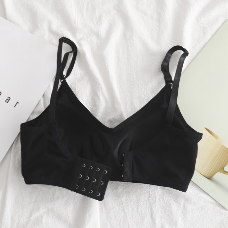 女生内衣初中生少女文胸女学生少女小胸薄款胸罩抹胸小背心无 黑色 带