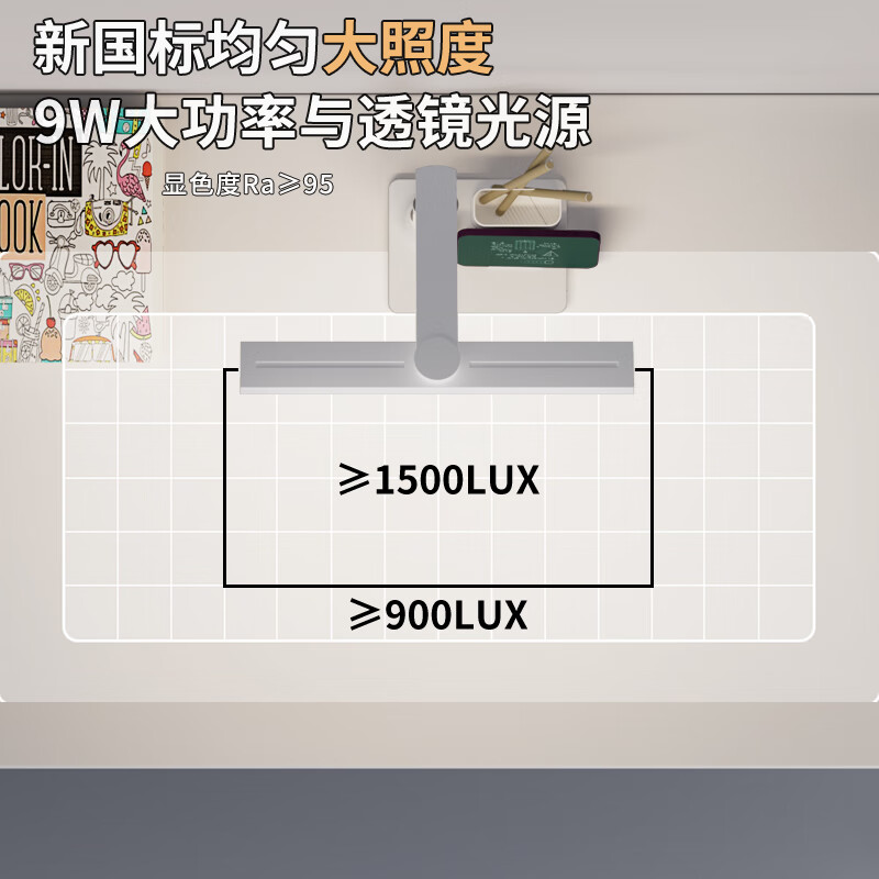 眼护士儿童护眼台灯学习专用防近视大学生宿舍灯充电书桌灯工作阅读台灯 红光款-全光谱灯珠/CQC电池+插头 触摸开关
