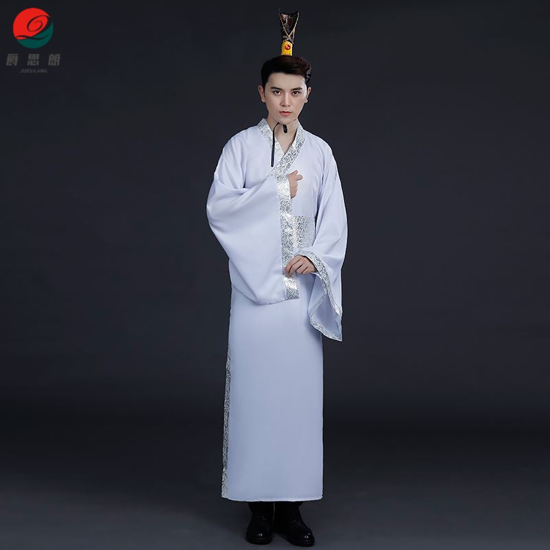 爵思朗 衣服戏服长发秦汉少侠秦朝战国时期汉服男古装侠客书生春秋