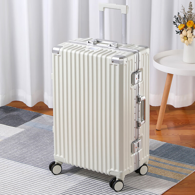 结实耐用24寸铝框拉杆箱小型20寸登机 加硬加厚铝镁框架 双密码防盗锁