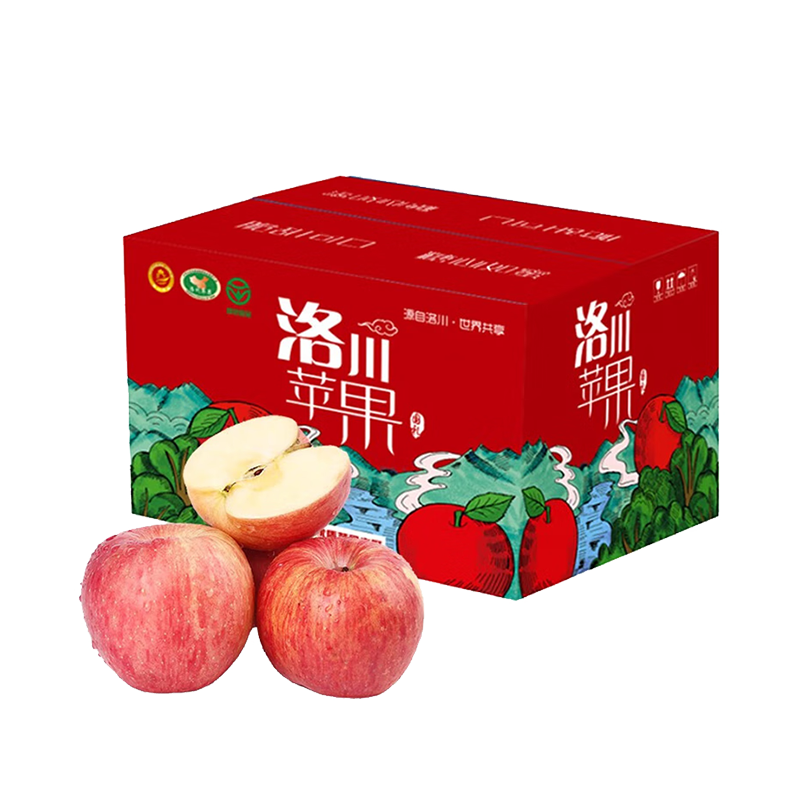 农鲜淘 洛川红富士苹果 8斤单果200g+ 陕西脆甜新鲜水果生鲜 源头直发