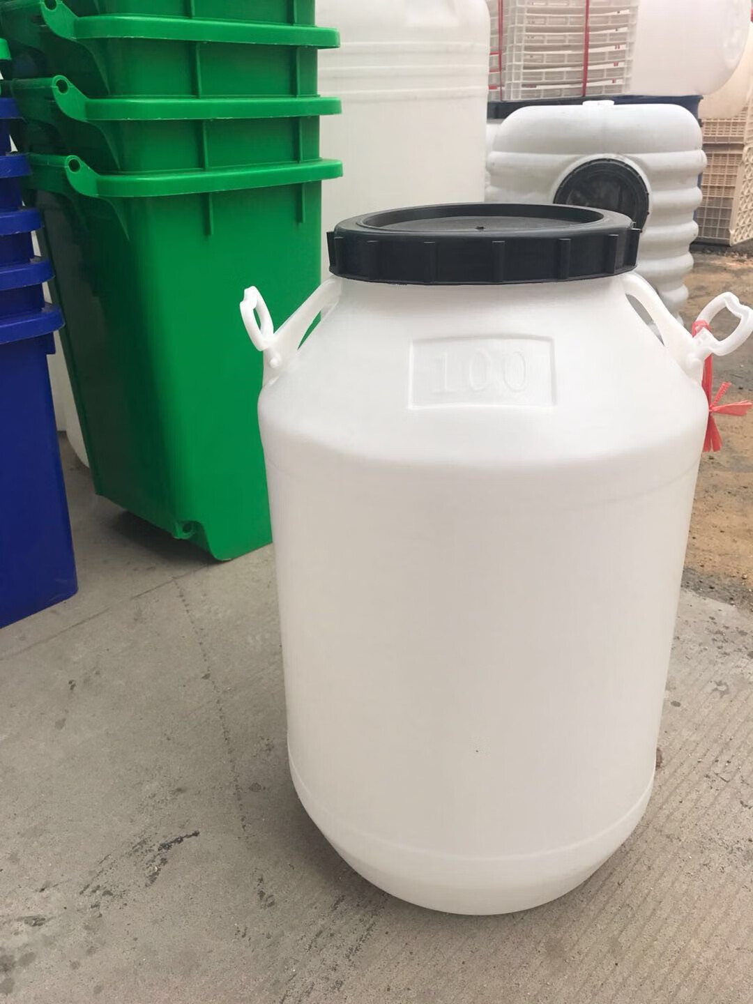 涧冰储水桶加厚100l塑料桶100l升200斤水圆形食用花生油桶 酒桶
