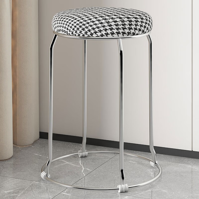 非洲鹰(feizhouying) 非洲鹰凳子彩色时尚圆凳子实木钢筋凳加厚海绵餐