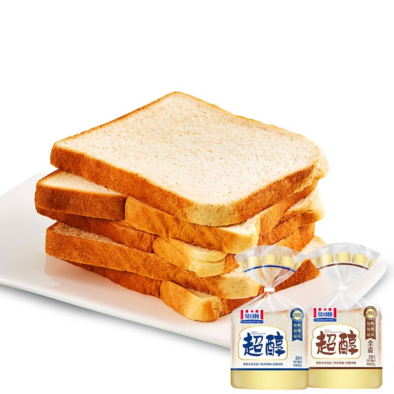 曼可顿超醇吐司面包切片diy三明治营养早餐面包代餐宿舍食品小吃 原味