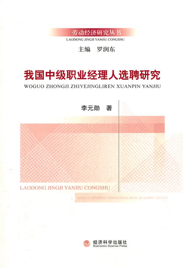 我国中级职业经理人选聘研究【正版图书】
