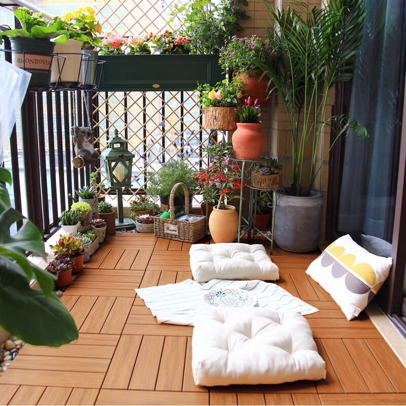 鲁卡生态木防水户外地板阳台木地板diy 花园灰色塑木露台地板防腐木板