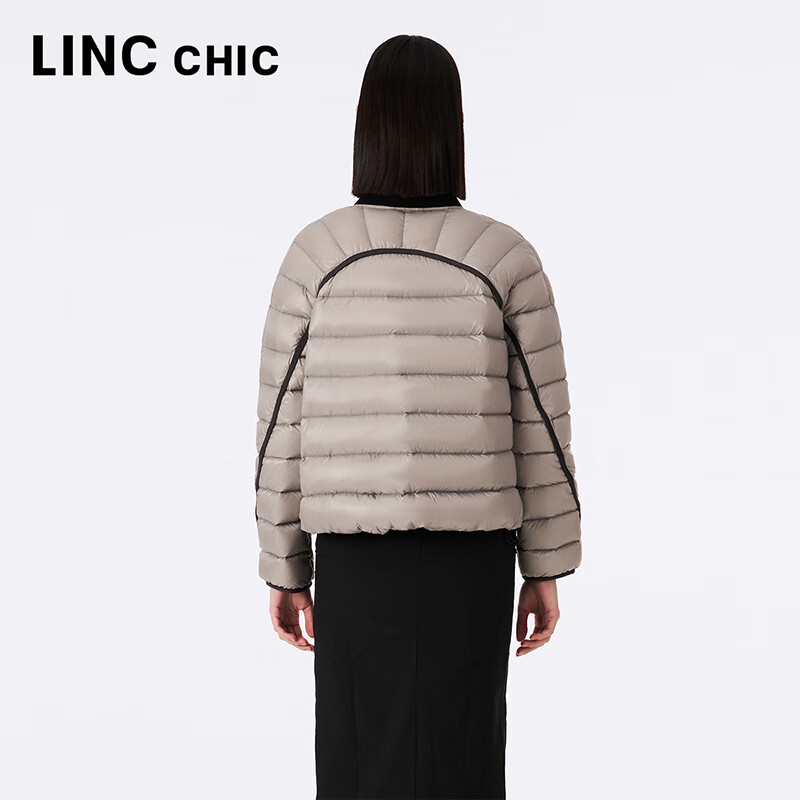 金羽杰秋季新款黑金面包服女短款轻暖立领保暖宽松羽绒服女士Y23301225 耐久银灰 XS 适合110斤以下