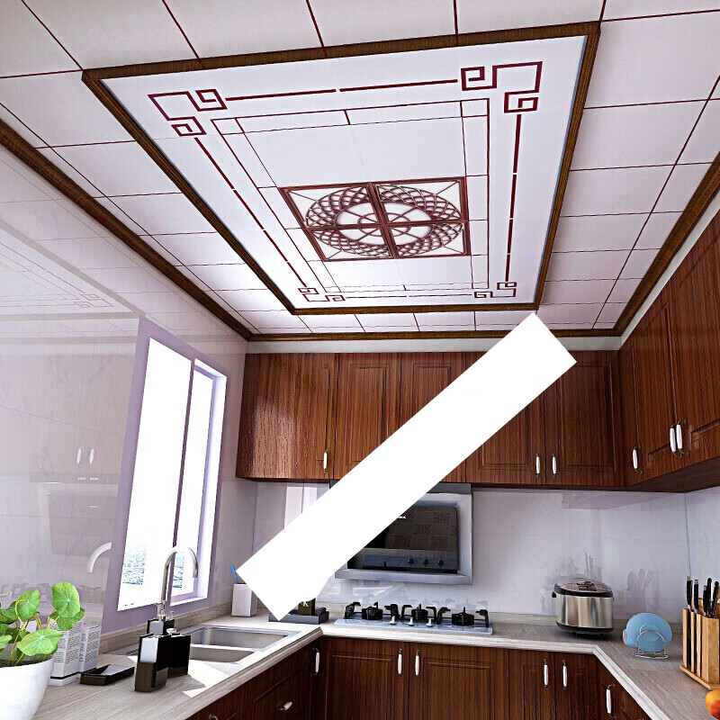 扑哩扑剌新中式集成吊顶铝扣板微错层花边板厨房卫生间餐厅阳台吊顶
