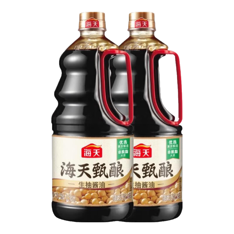 海天酱油 甄酿生抽 1.5kg*2瓶