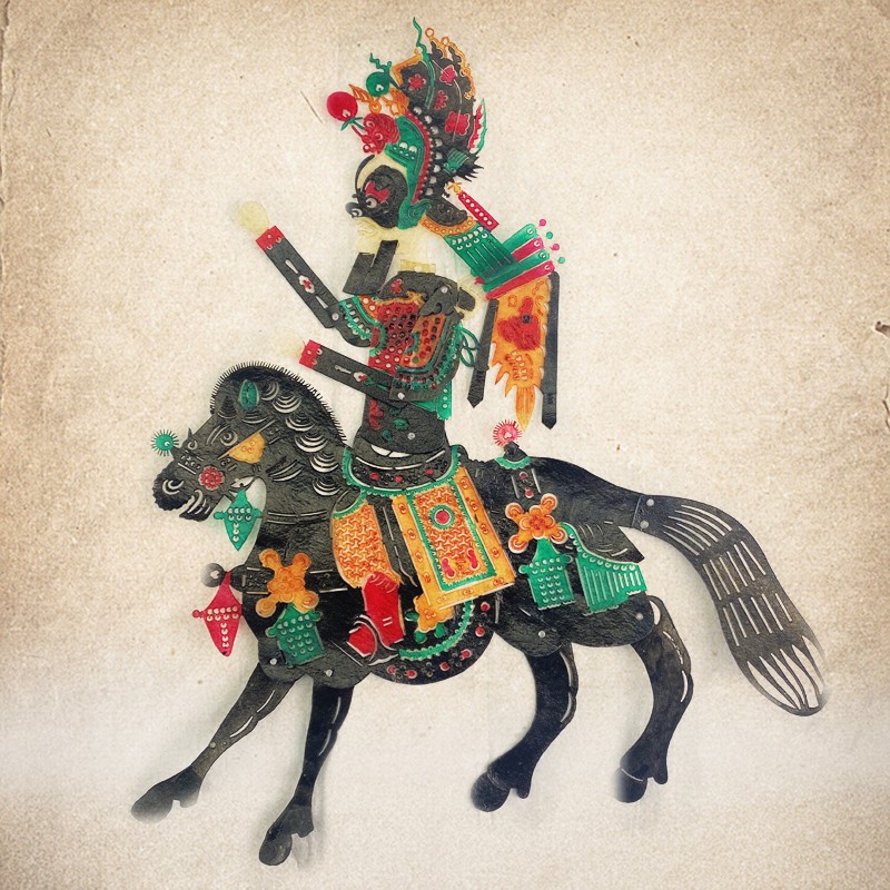 动感皮影戏材料包皮影人偶道具亲子手工制作diy儿童玩具 三国人物张飞