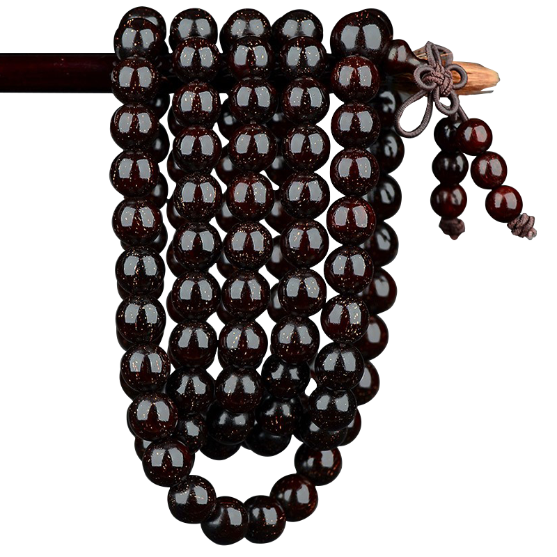 今古楼  满金星小叶紫檀手串8mm*108颗紫檀男女款念珠送礼的精品 实拍品 JM7773