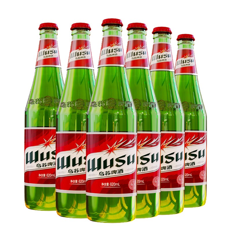 【品质精选】乌苏啤酒(wusu)新疆精酿黄啤酒 大红乌苏620ml/瓶 夺命大