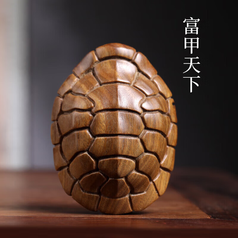 檀木富甲天下木雕文玩手把件摆件随身转运摆件 绿檀富甲天下6×5×3cm