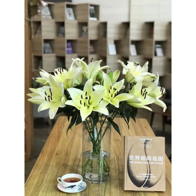 花三朵香水百合鲜花束玫瑰花材云南昆明基地直发家居水养插花速递同城