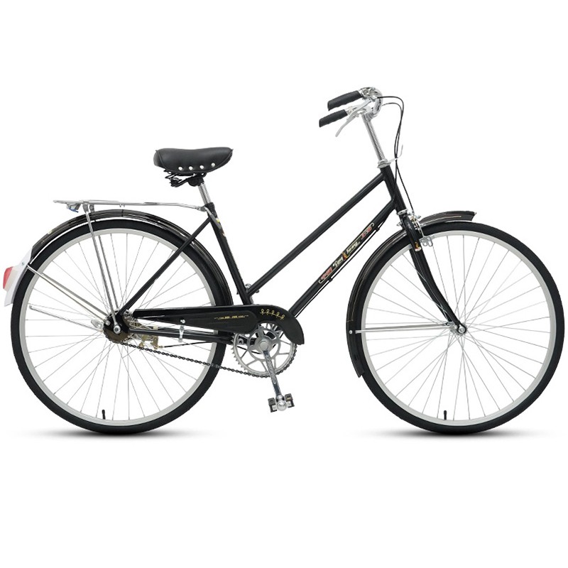 凤凰（Phoenix）凤凰自行车26寸轻便普通成人男女老式复古通勤单车 黑色【女款】