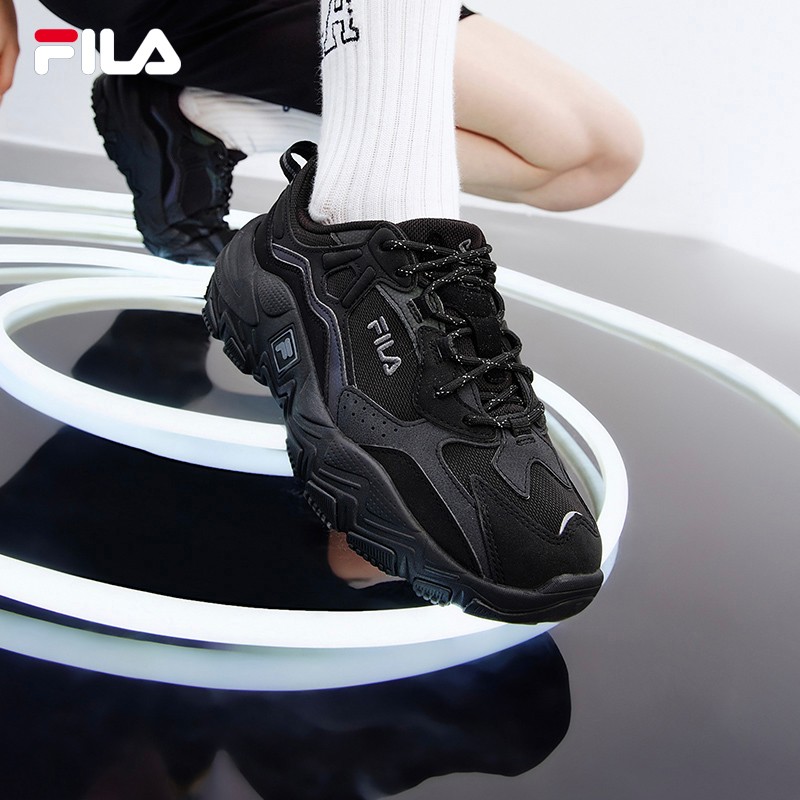 FILA 斐乐官方老爹鞋男女情侣鞋减震跑步鞋运动鞋掠夺者 2 【女款】黑-BK 37.5