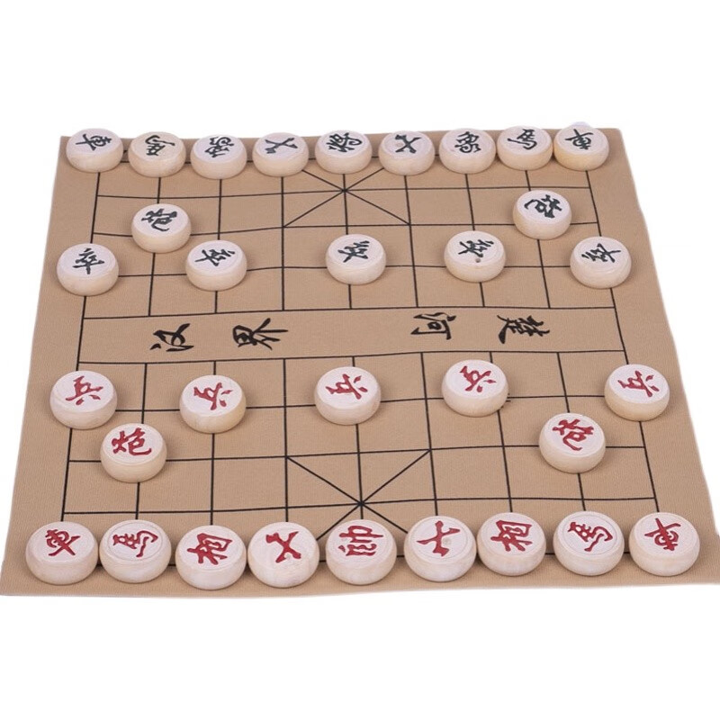 智涂中国象棋成人儿童实木象棋大号棋子中小学生象棋皮革棋盘木质象棋
